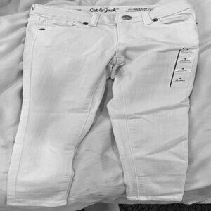 Cat & Jack Girls White Stretchy/Skinny Jeans